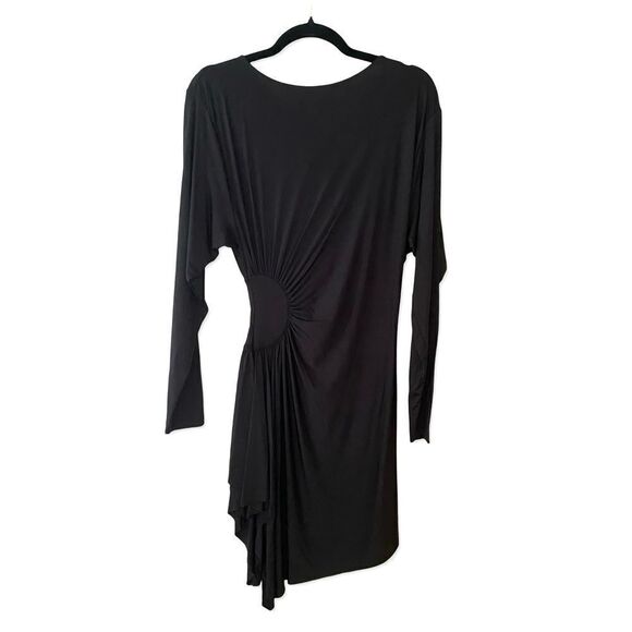 L’Academie Cora mini dress black minimalist stretch gathered basic Revolve S - Picture 5 of 10